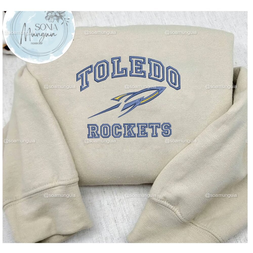 NCAA Toledo Rockets Embroidered Sweatshirt College Football Hoodie Game Day